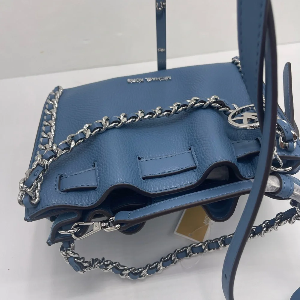 MICHAEL KORS Mina Sm Chain Convertible Crossbody XBody Cornflower Belted Chain